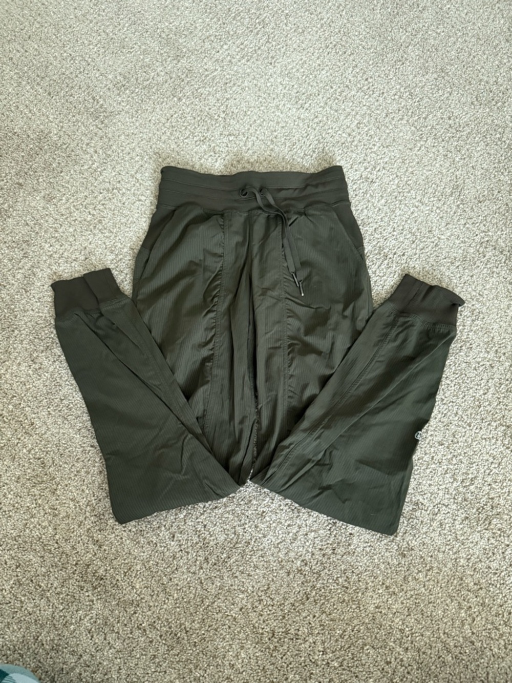lululemon dark olive ribbed joggers
